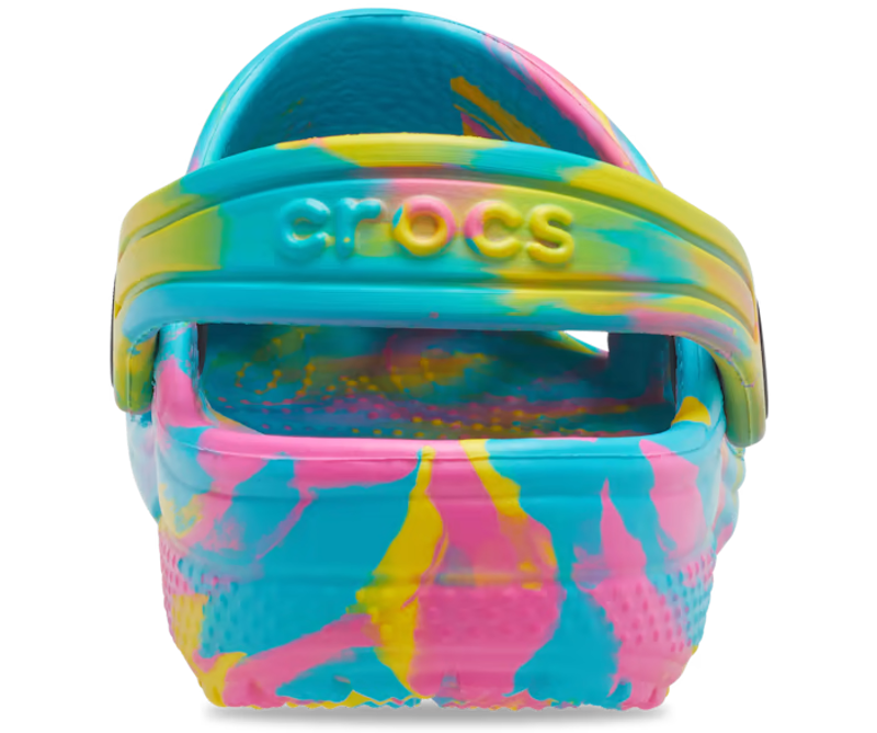 Crocs Classic Marbled Clog Toddler in Digital Aqua/Multi-4